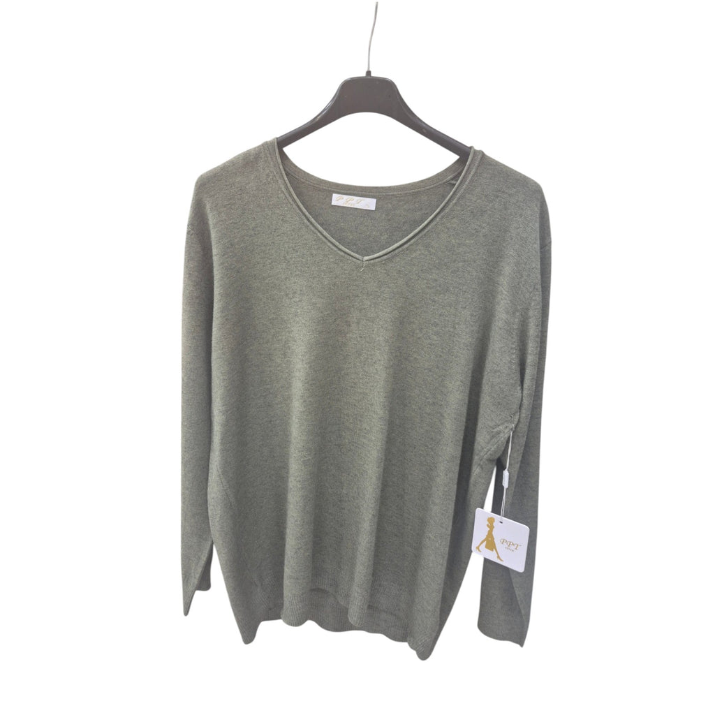 Pullover Damen V-Ausschnitt Einheitsgröße 42 bis 46