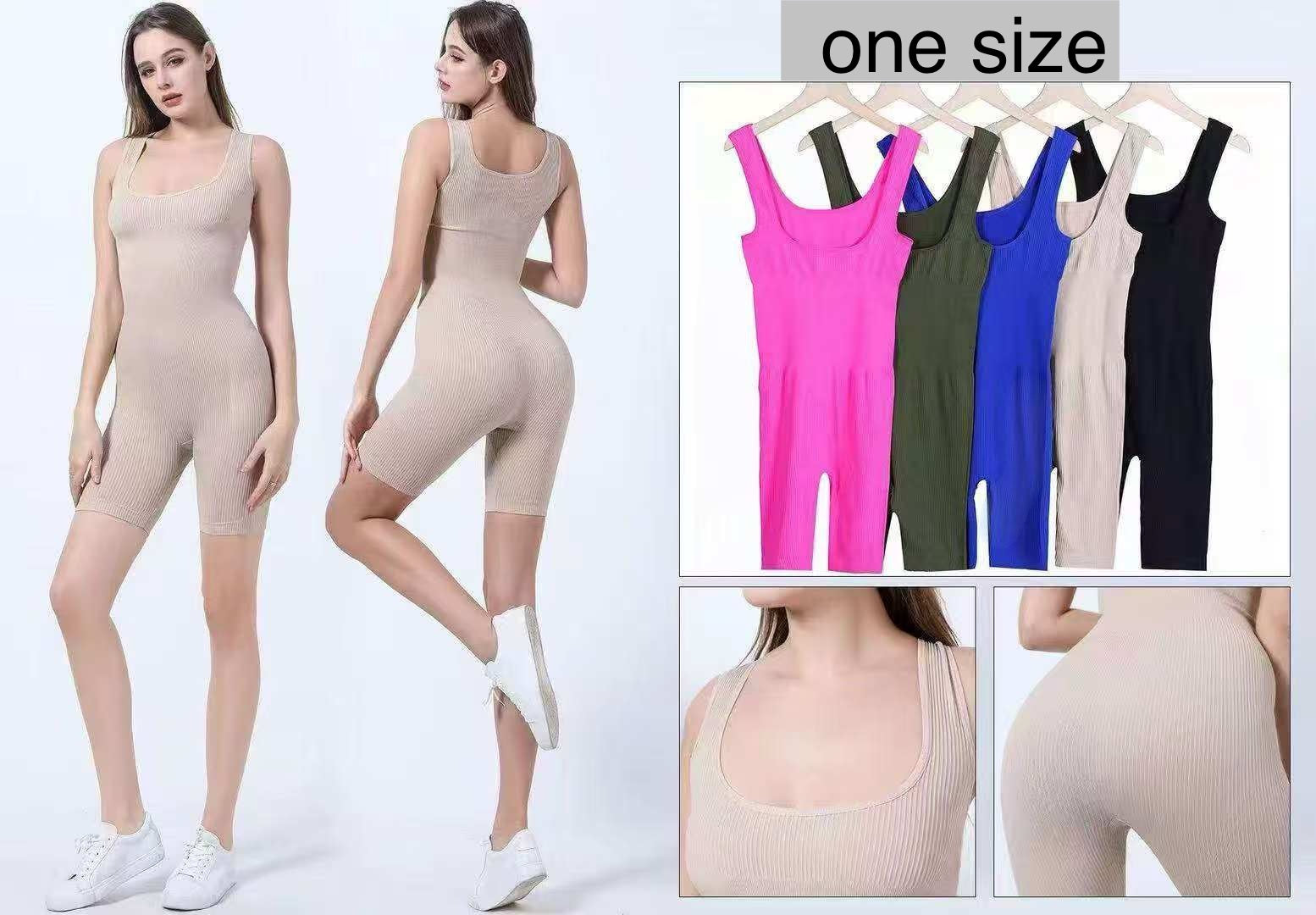 Jumpsuit Body Radler Einteiler Sport Freizeit one size