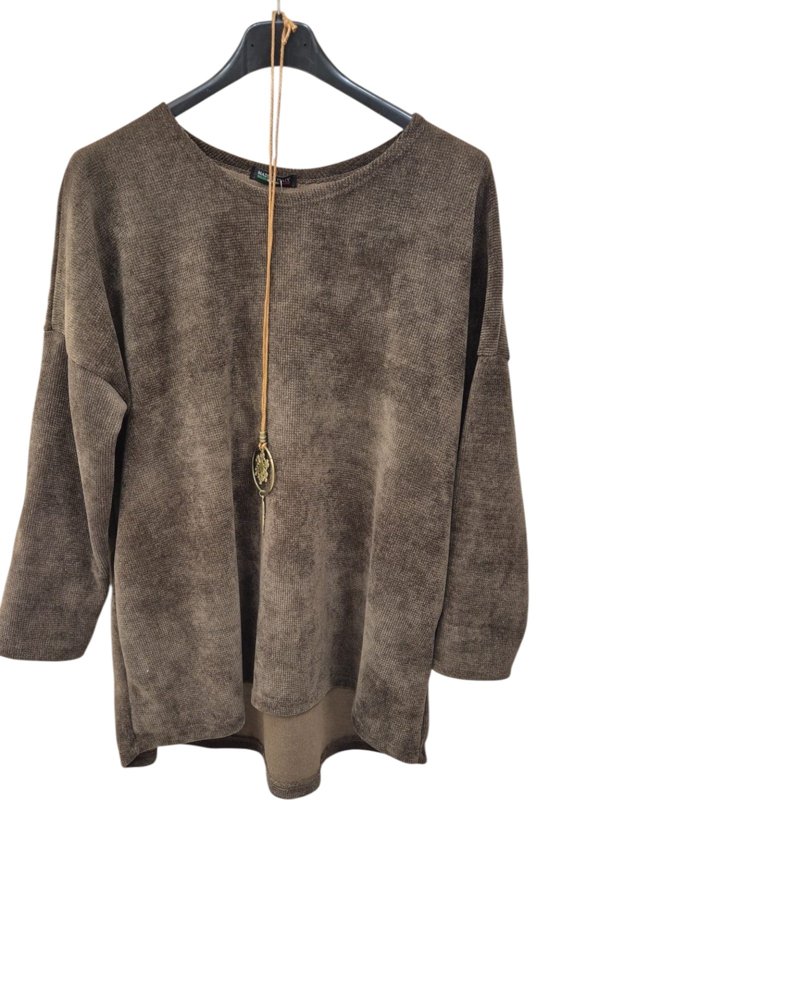 Pullover Damen Rundhalsausschnitt samtstrick Einheitsgröße 40 bis 46