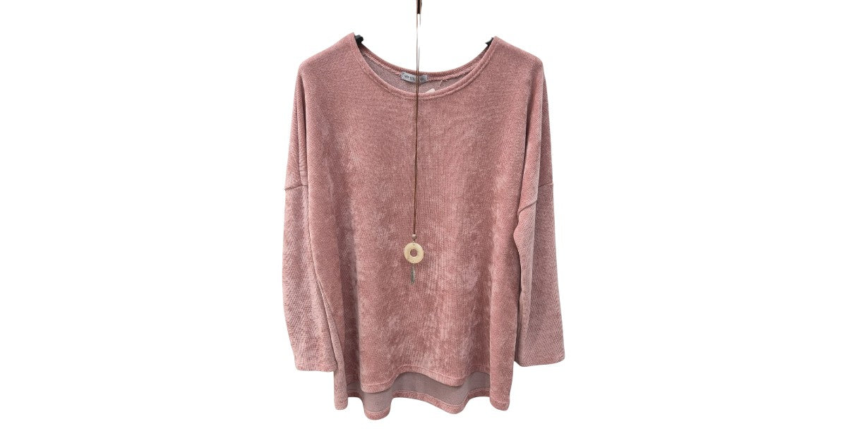 Pullover Damen Rund-Ausschnitt aus Samt Einheitsgröße 40 bis 46