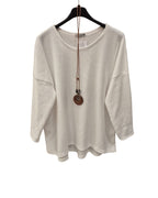 Pullover Damen Rundhalsausschnitt samtstrick Einheitsgröße 40 bis 46