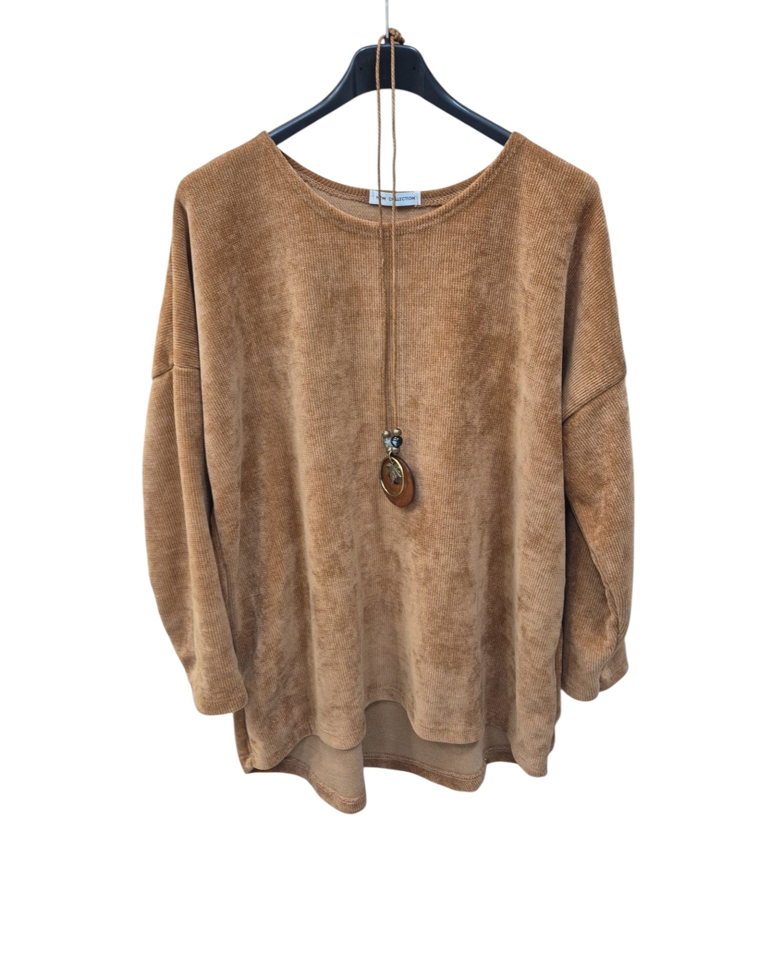 Pullover Damen Rundhalsausschnitt samtstrick Einheitsgröße 40 bis 46