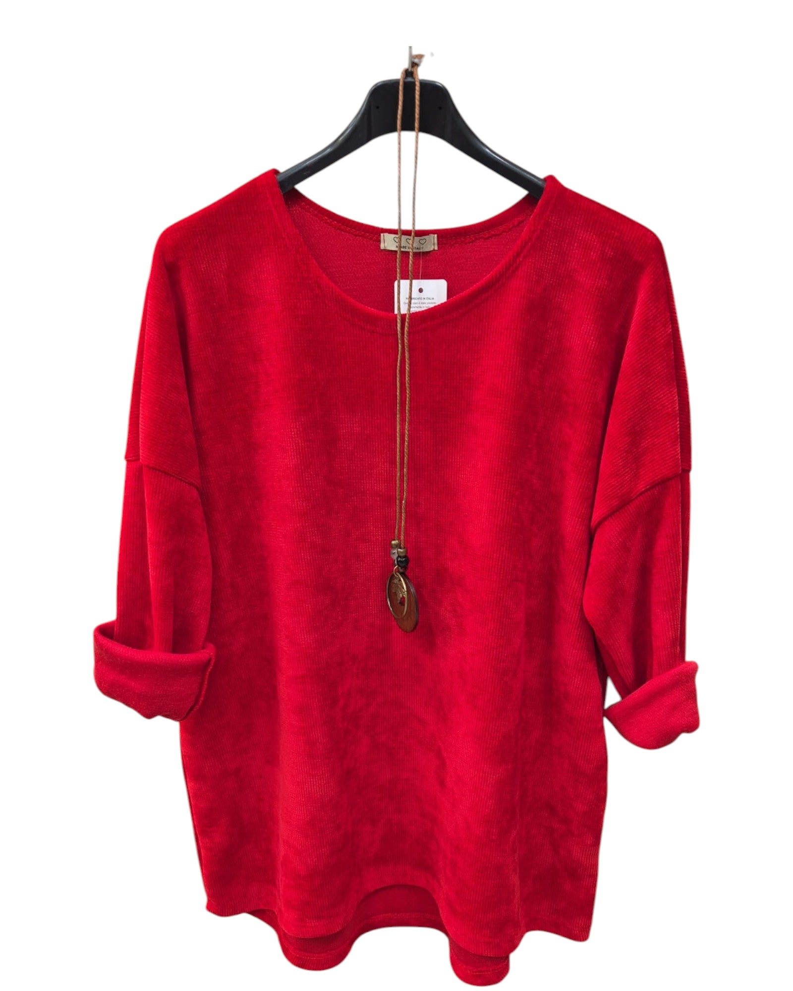 Pullover Damen Rundhalsausschnitt samtstrick Einheitsgröße 40 bis 46