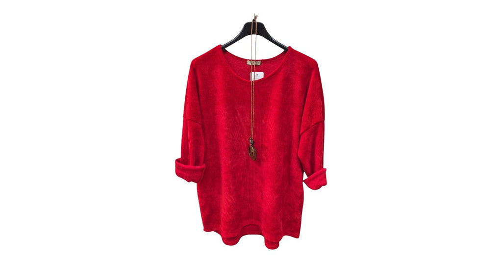 Pullover Damen Rund-Ausschnitt aus Samt Einheitsgröße 40 bis 46